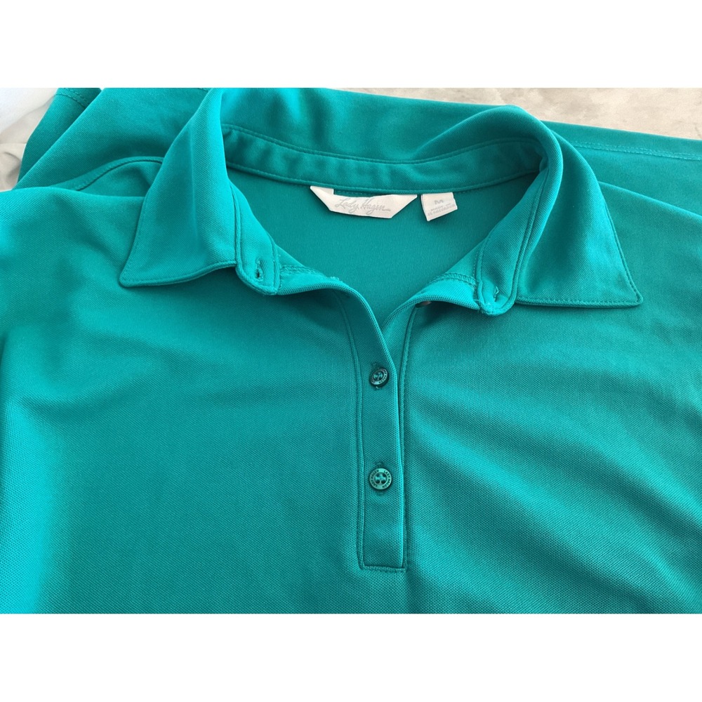 Lady Hagen Womens Teal Green Short Sleeve Golf Polo Shirt Size M Athletic Pique - Picture 3 of 11